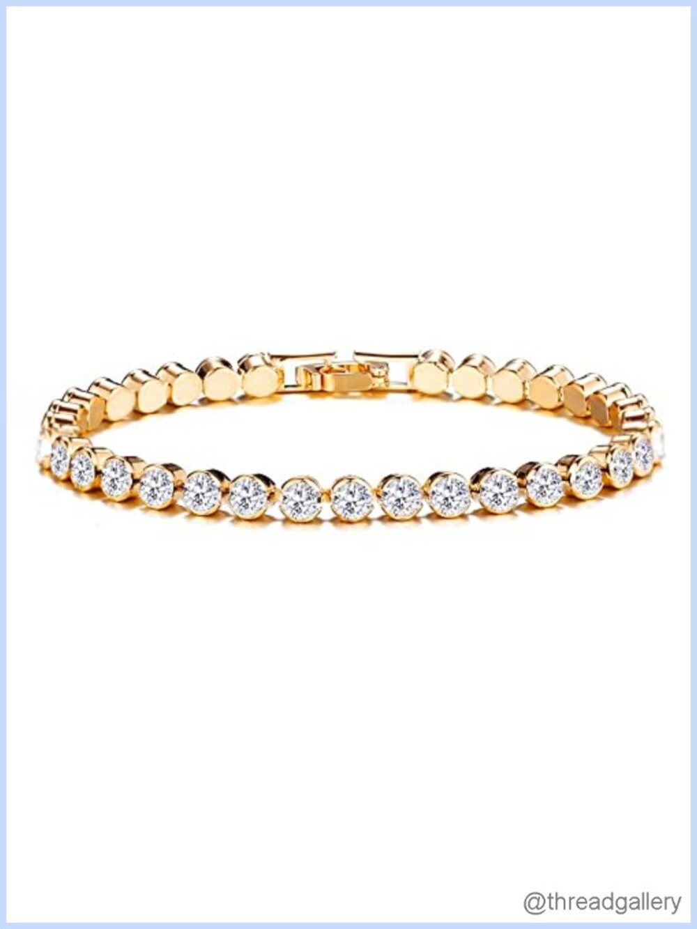 Single Row Crystal Tennis Bracelet Alloy Link Bracelet for Women and Men 6.5in